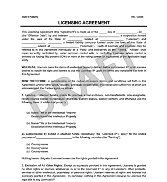 licensing agreement template licensing agreement template create a 