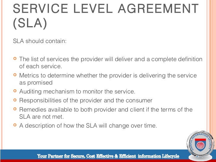 Cloud computing & service level agreements
