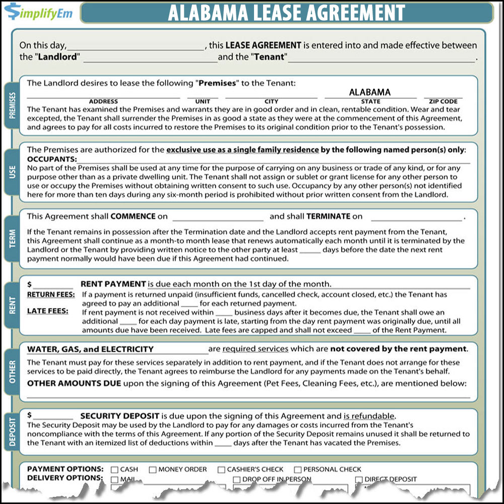 Alabama Rental Lease