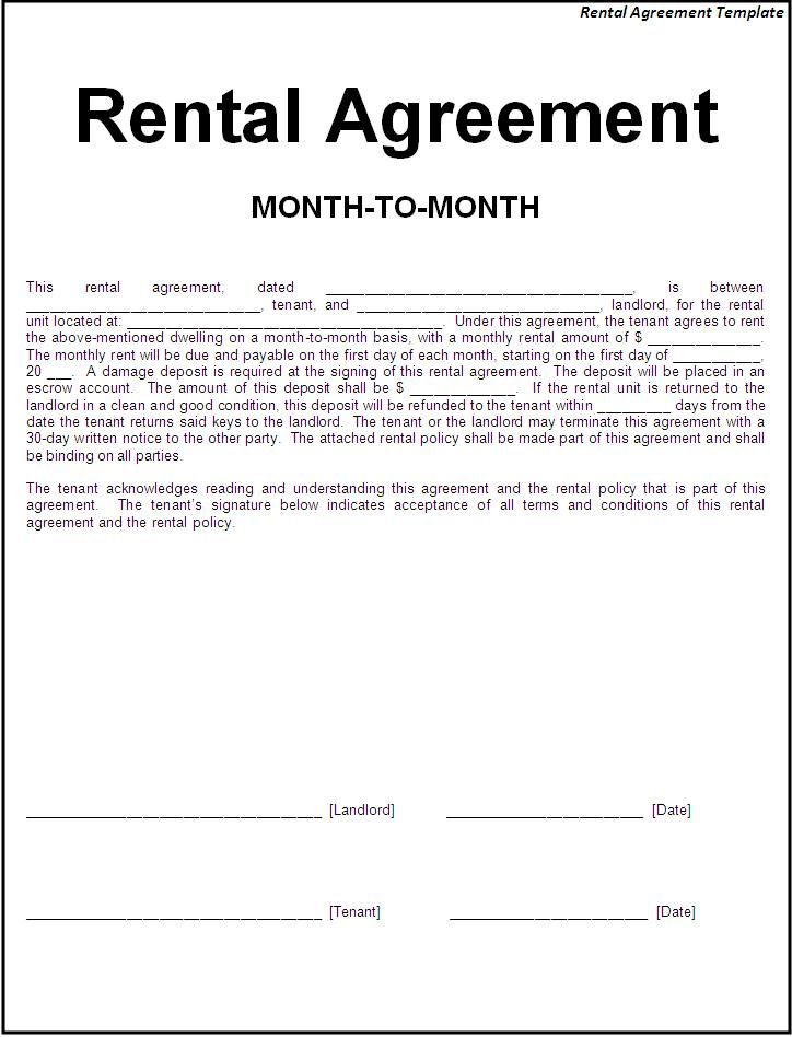 basic rental agreement form Akba.katadhin.co