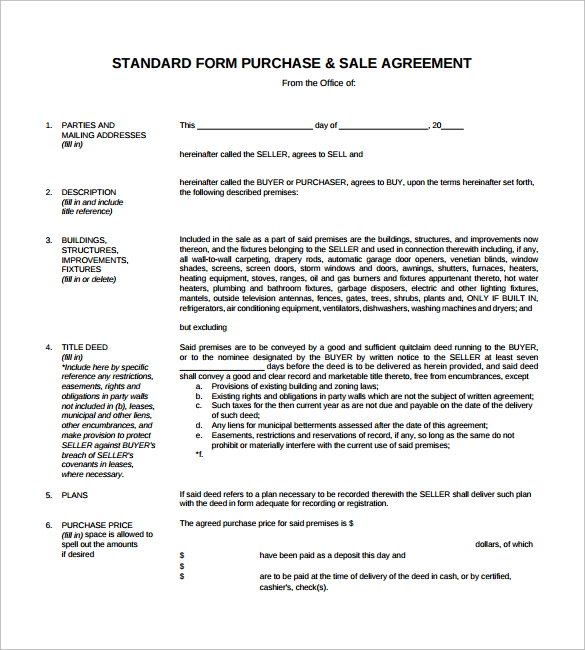 business sale agreement template