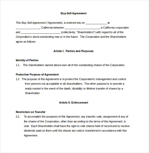 20+ Buy Sell Agreement Templates – Free Sample, Example, Format 