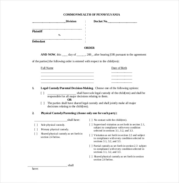 child custody visitation agreement template child visitation 