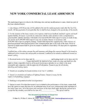 Commercial Sublease Agreement Addendum Nyc Fill Online 