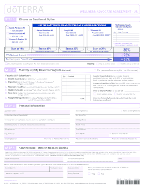 Doterra Enrollment Form Fill Online, Printable, Fillable, Blank 