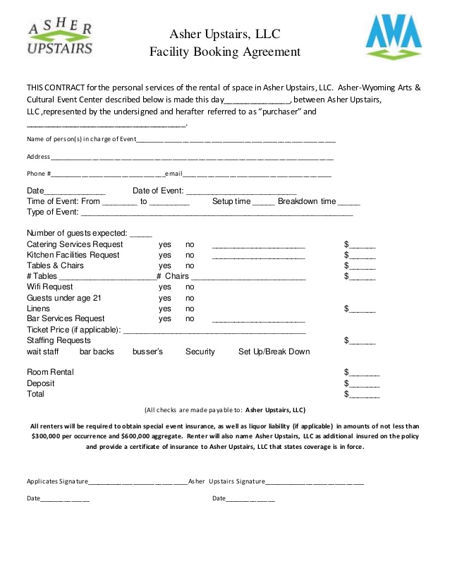 church rental agreement template facility rental agreement 