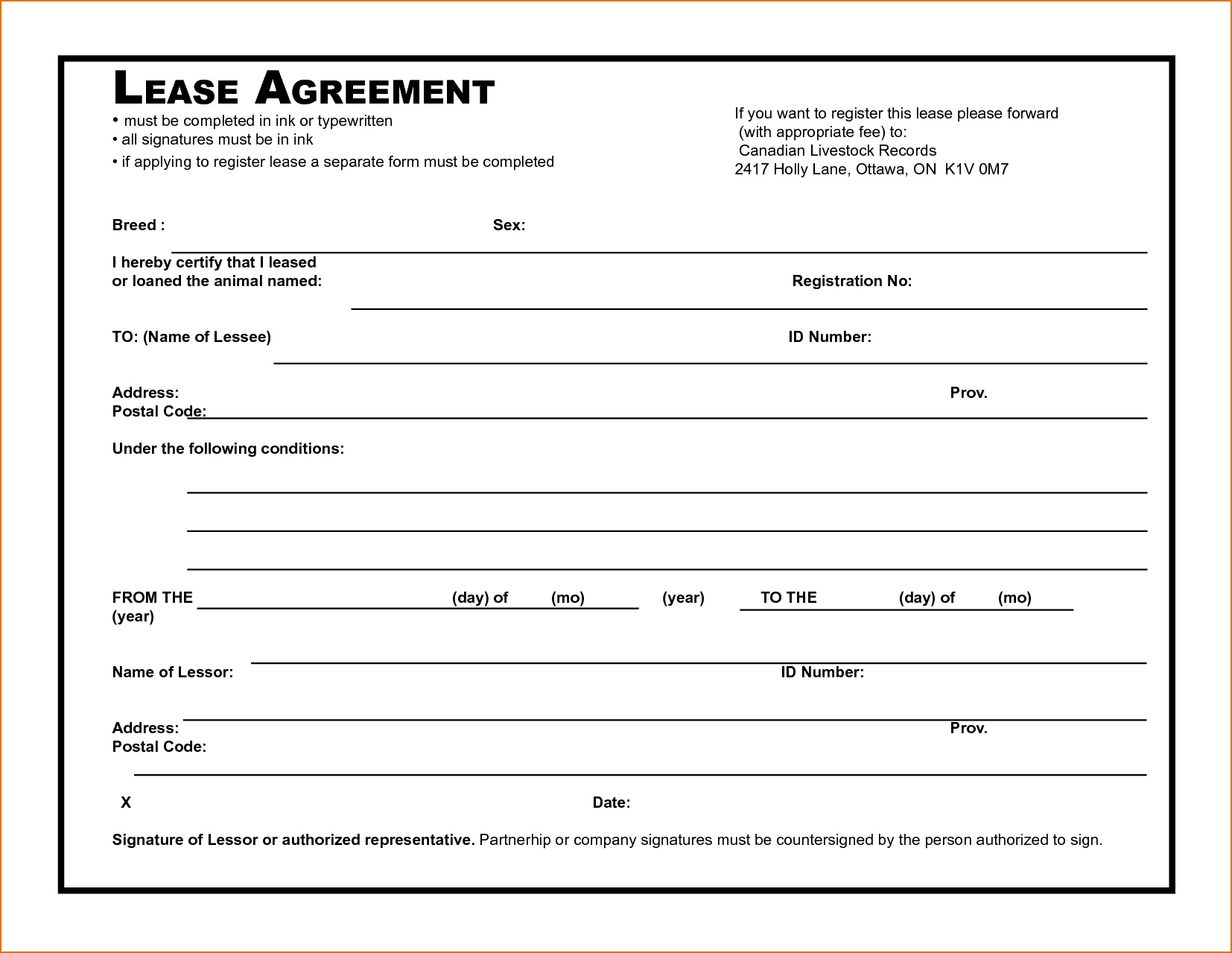 Fmcsa Sample Lease Agreement Special Land Lease Agreement Template 