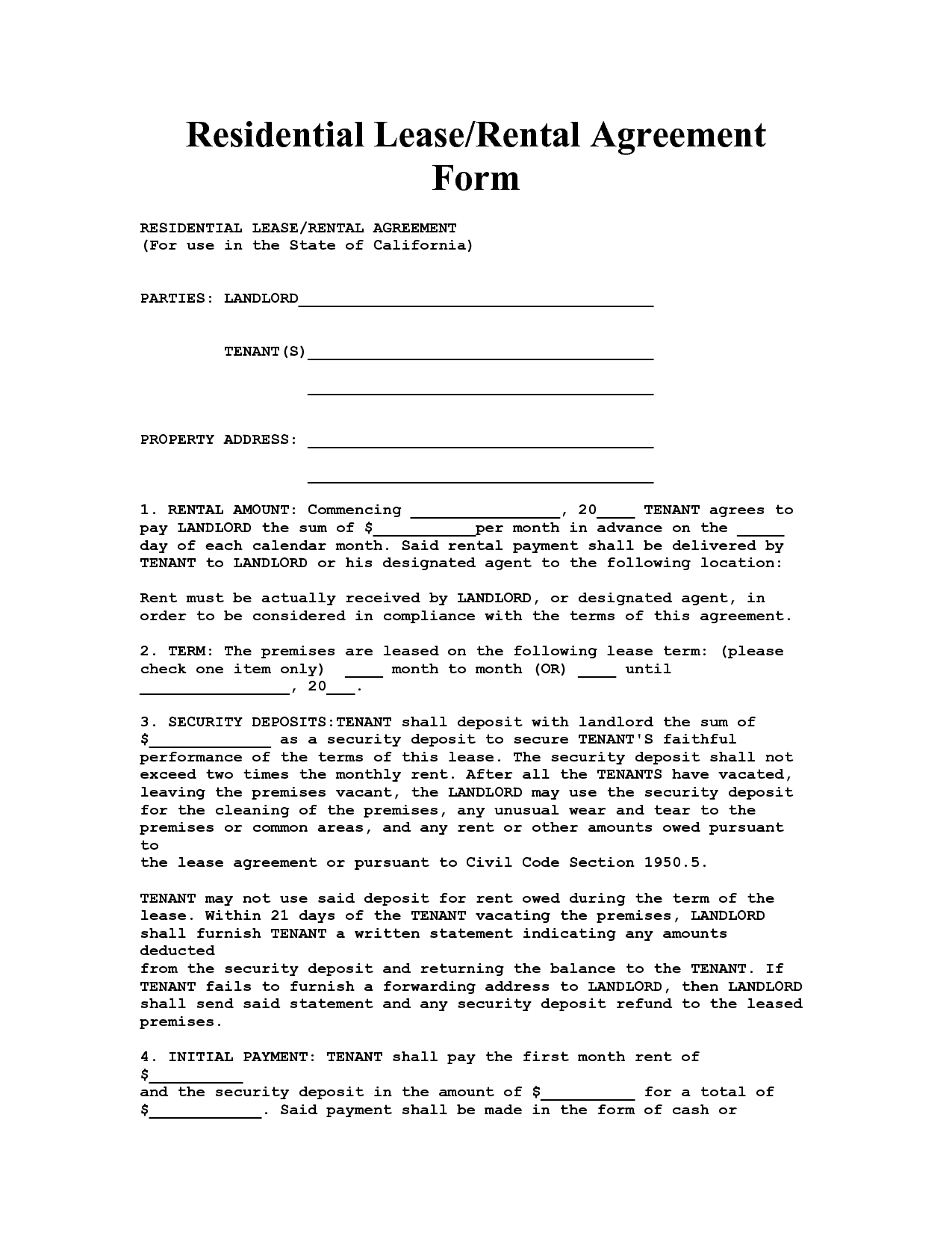 residential lease agreement form Akba.katadhin.co