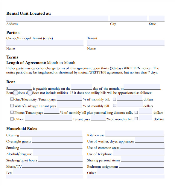 free room rental agreement template free room lease agreement 