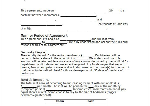 living agreement for young adults template living agreement 