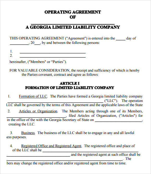 llc partnership agreement template llc operating agreement 