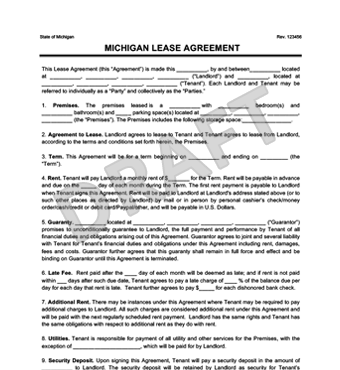 Michigan Residential Lease/Rental Agreement | Create & Download