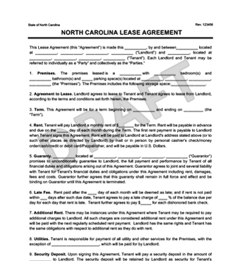 North Carolina Residential Lease Agreement | Create & Download
