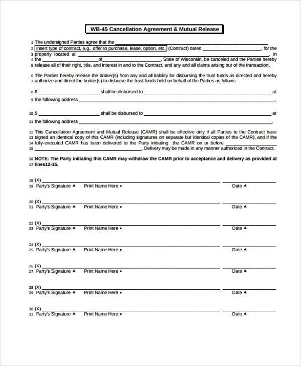 Purchase Contract Cancellation Agreement Template Maccessorized.com