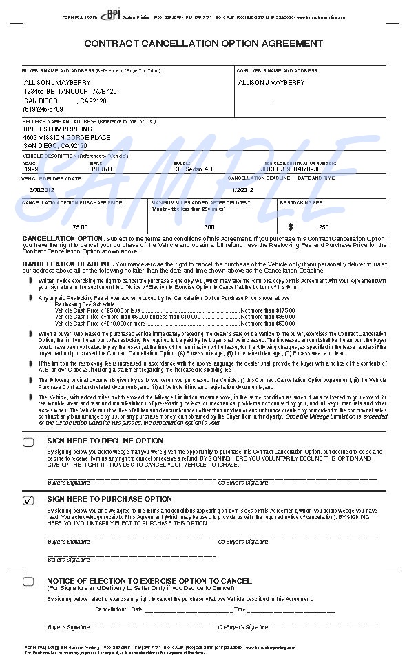 purchase contract cancellation agreement letter Editable 