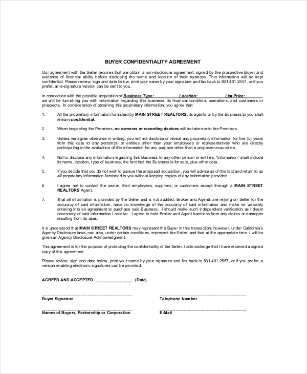 ndnc agreement template 9 real estate confidentiality agreement 