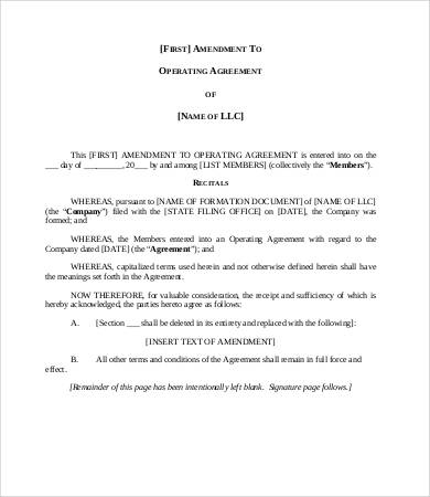 simple operating agreement for llc template operating agreement 