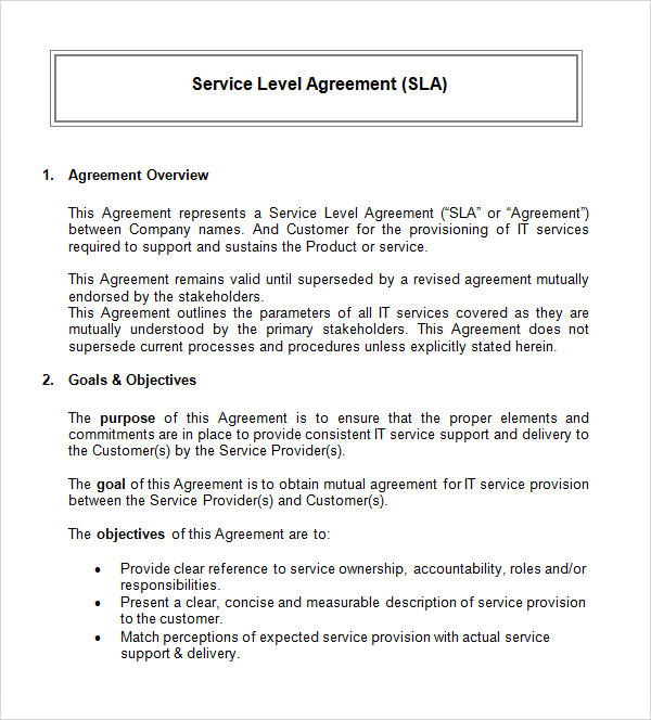 simple service agreement template word simple service level 