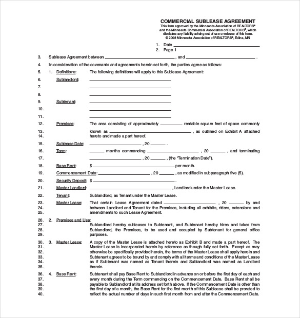office sublease agreement template sublease agreement template 15 