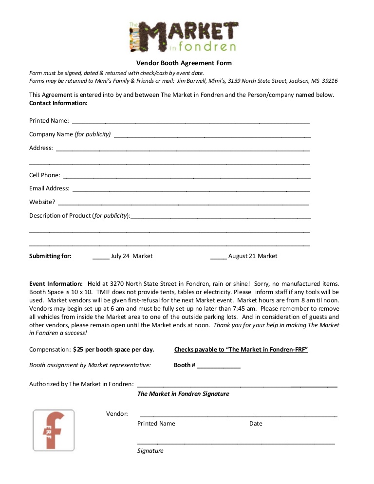 event vendor agreement template vendor agreement form 