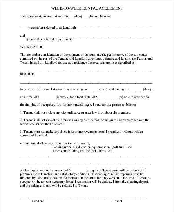 Rental Agreement Template 11+ Free Word, PDF Documents Download 